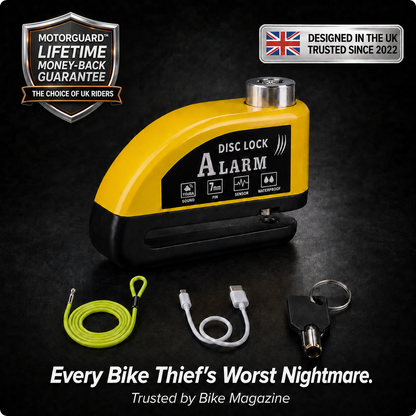 MotorGuard™ – 110dB Alarm Disc Lock