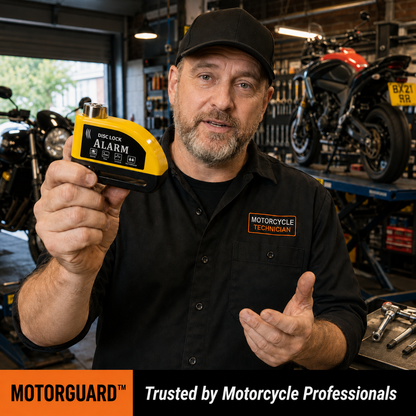 MotorGuard™ – 120dB Alarm Disc Lock