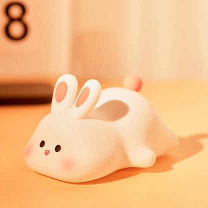 Cute Rabbit LED Squishy Tap Tap Night Light Lamp