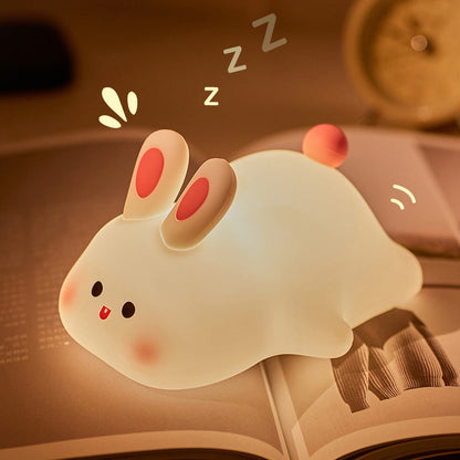 Cute Rabbit LED Squishy Tap Tap Night Light Lamp